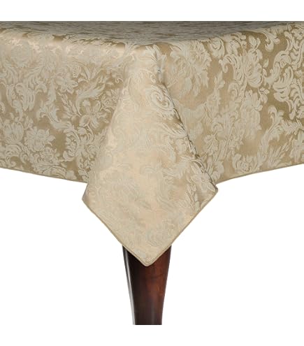 Violet Linen Tovaglia Rettangolare 60x84 Pollici (152x213cm), Motivo Legacy Cobblestone, Poliestere, Bianco