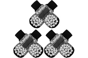 EXPAWLORER Anti-Slip Dog Socks-Double Sides Grips Traction Control on Hardwood Floor,Dog Boots for Winter,Dog Shoes for Cold Pavement,Paw Protector,Prevents Licking,for Small Medium Large Senior Dogs