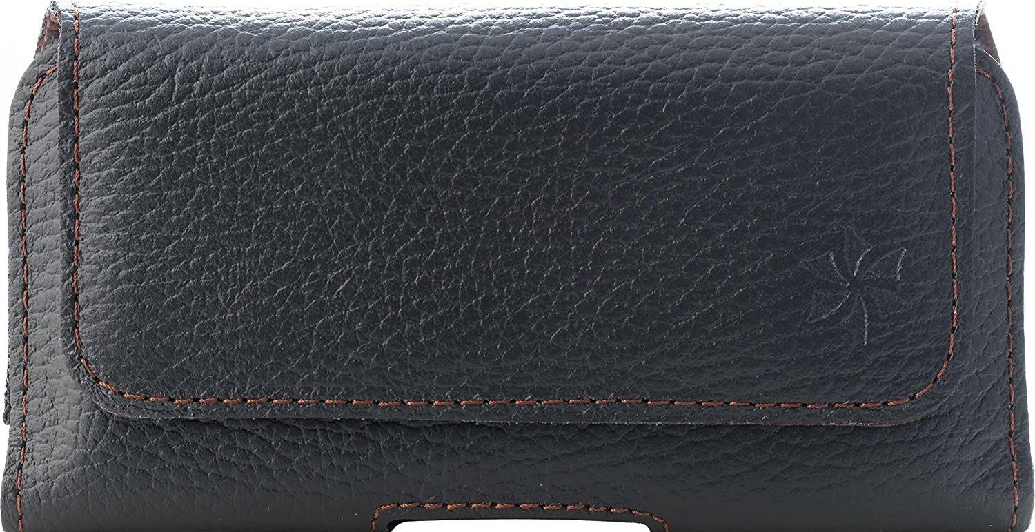 honju horizon Belt Case for Huawei Honor 8 / P8 Lite (2017) / P9 / P9 Lite / P10 / P10 Plus etc. - black [Belt loop | Genuine leather | Handmade | Magnetic closure] - HHHUAWEI