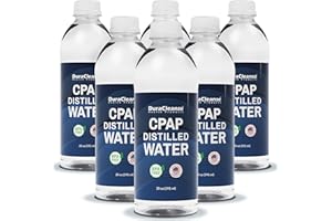 Dura Cleanse Distilled Water for CPAP Machines 6 Pack (20 oz Each) Travel Size Bottles for Resmed, Respironics Machines, Personal Humidifier - Made in USA, BPA-Free, Clean, Multi-Use, Travel-Friendly