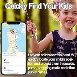 Waterproof AirTag Bracelet for Kids, Hidden Printed