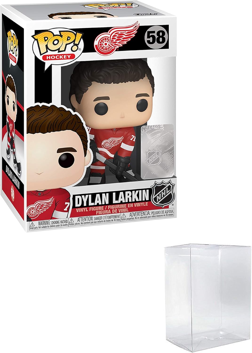 POP! Sports NHL Dylan Larkin Detroit Red Wings Home Jersey Action Figure (Bundled with Pop Shield Protector to Protect Display Box)
