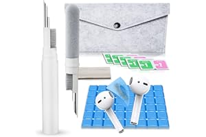 AKIKI Cleaner Kit for Airpods, Earbuds Cleaning kit for Airpods Pro 1 2 3, Phone Cleaner kit with Brush for Bluetooth Earbuds Cleaner, Wireless Earphones,iPhone,Laptop, Camera (White)