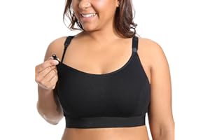 Gratlin Women's Plus Size Nursing Bra Support Nursing Sports Bra Cotton Breastfeeding Maternity Bras