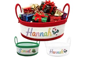 Personalized Knits Basket Handmade Knitted Storage Organizer with Custom Name Christmas Gift for Family Friends Home Bedroom 