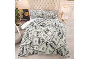 Tailor Shop Dollar Money Comforter Set for Boys Kids Ultra Soft Microfiber One Hundred Dollar Cash Money Bedding Sets Queen Size with 1 Comforter and 2 Pillowcases Home Decoration…