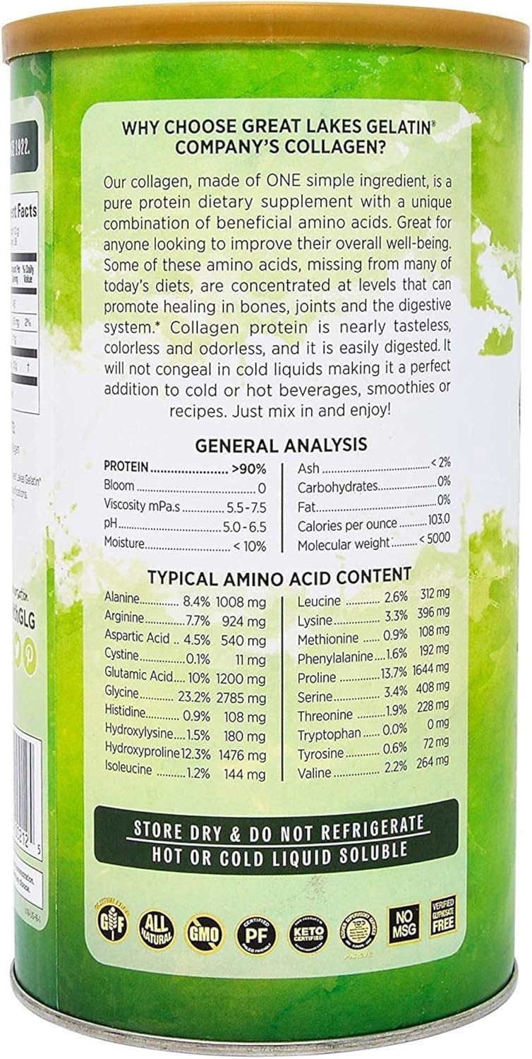 Great Lakes Gelatin, 2 Collagen Hydrolysate 16-Ounce Cans and Measuring Spoons Combo Pack: Health & Personal Care