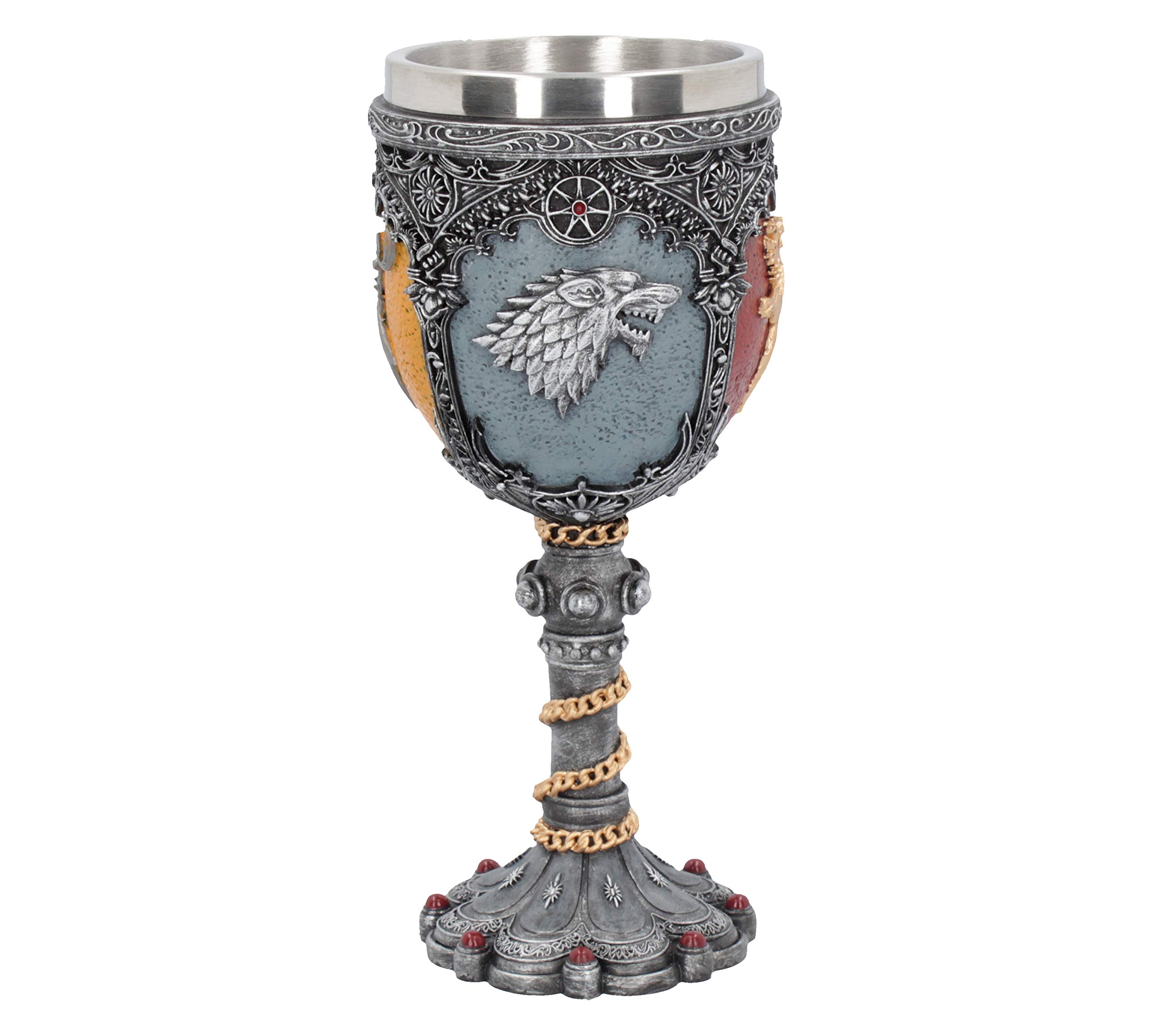 Nemesis Now Sigil Goblet 18cm Game of Thrones, Resin w/Stainless Steel Insert, Silver