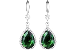 Linawe Imitation Diamond Dangle Earrings for Women Trendy, Rhinestone Drop Chandelier Earrings, Teardrop Crystal Cubic Zirconia Wedding Jewelry Set, 14K Gold/Rose Gold/Silver Tone