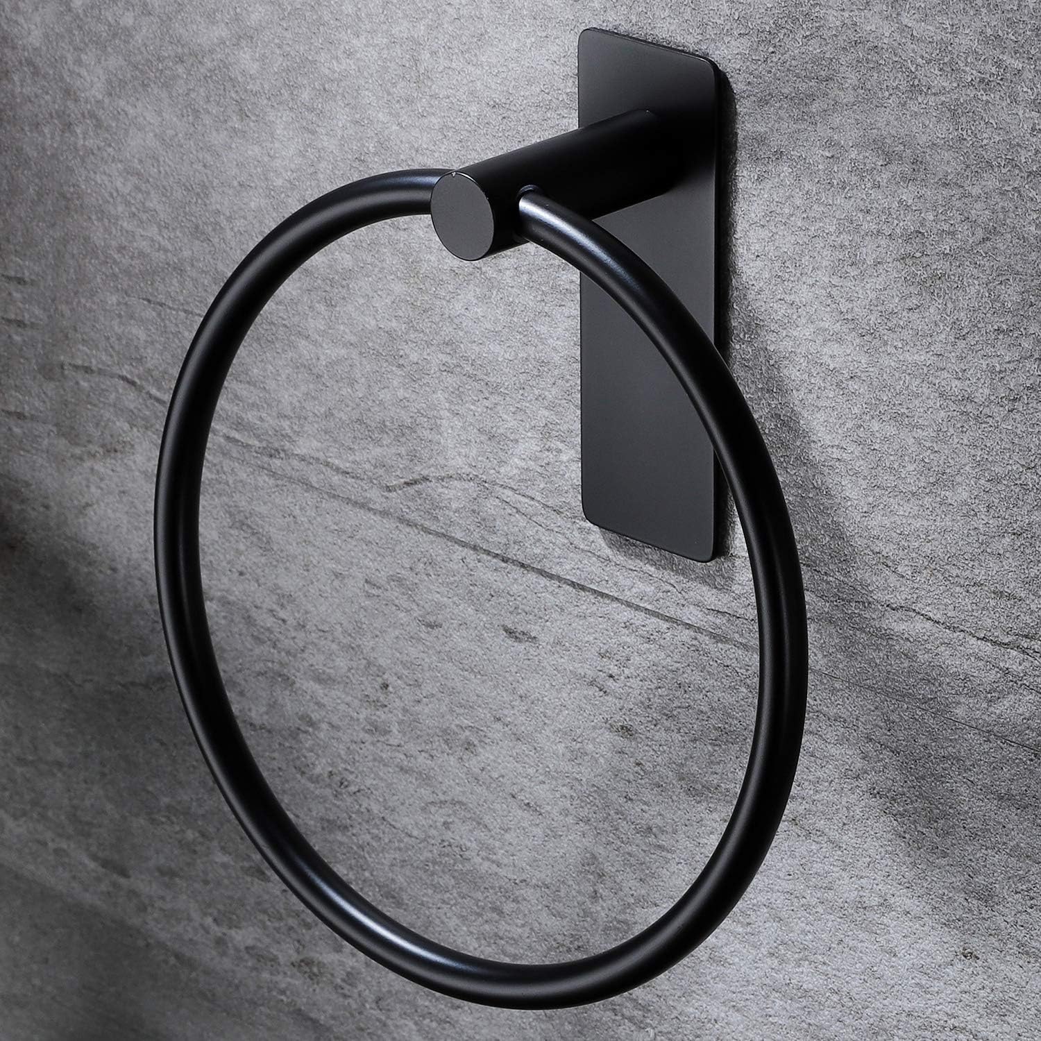 ZUNTO Matte Black Towel Ring - Hand Towel Holder Self Adhesive Hand Towel Bar for Bathrooms, Stainless Steel: Home & Kitchen