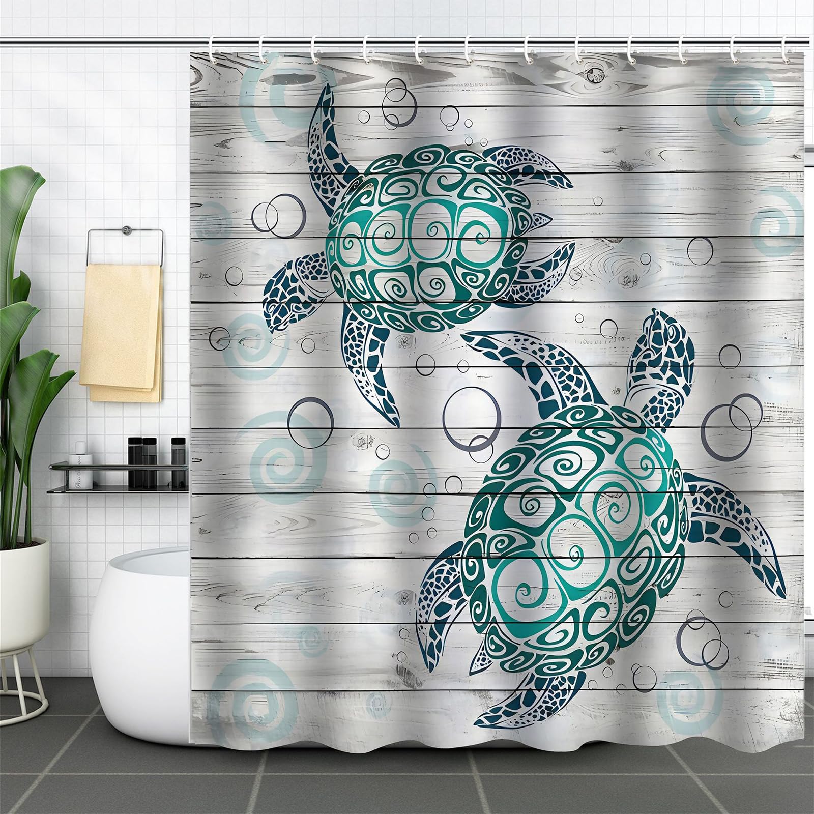 FAIRYGATE Bathroom Window Curtains Shower Curtain Waterproof Mould and Mildew Resistant Quick dry Bath Curtain for Wet Room Bathtub Shower Stall with 12 Bathroom Curtains Hooks B9308