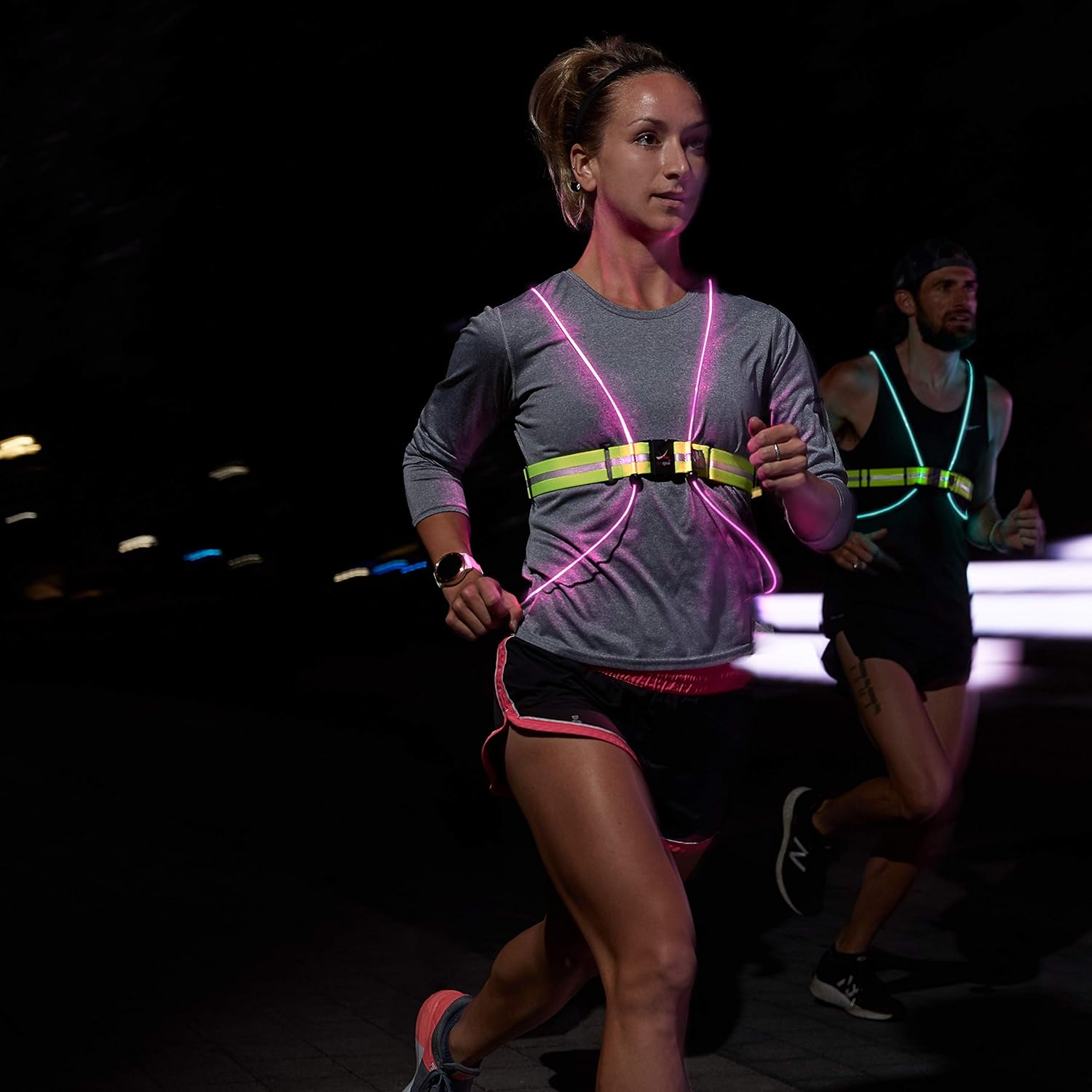 Tracer360 – Revolutionary Illuminated & Reflective Vest for Running or Cycling with Multicolored LED Fiber Optics (Women & Men, Adjustable, Lightweight, Weatherproof Gear for Jogging & Biking): Sports & Outdoors
