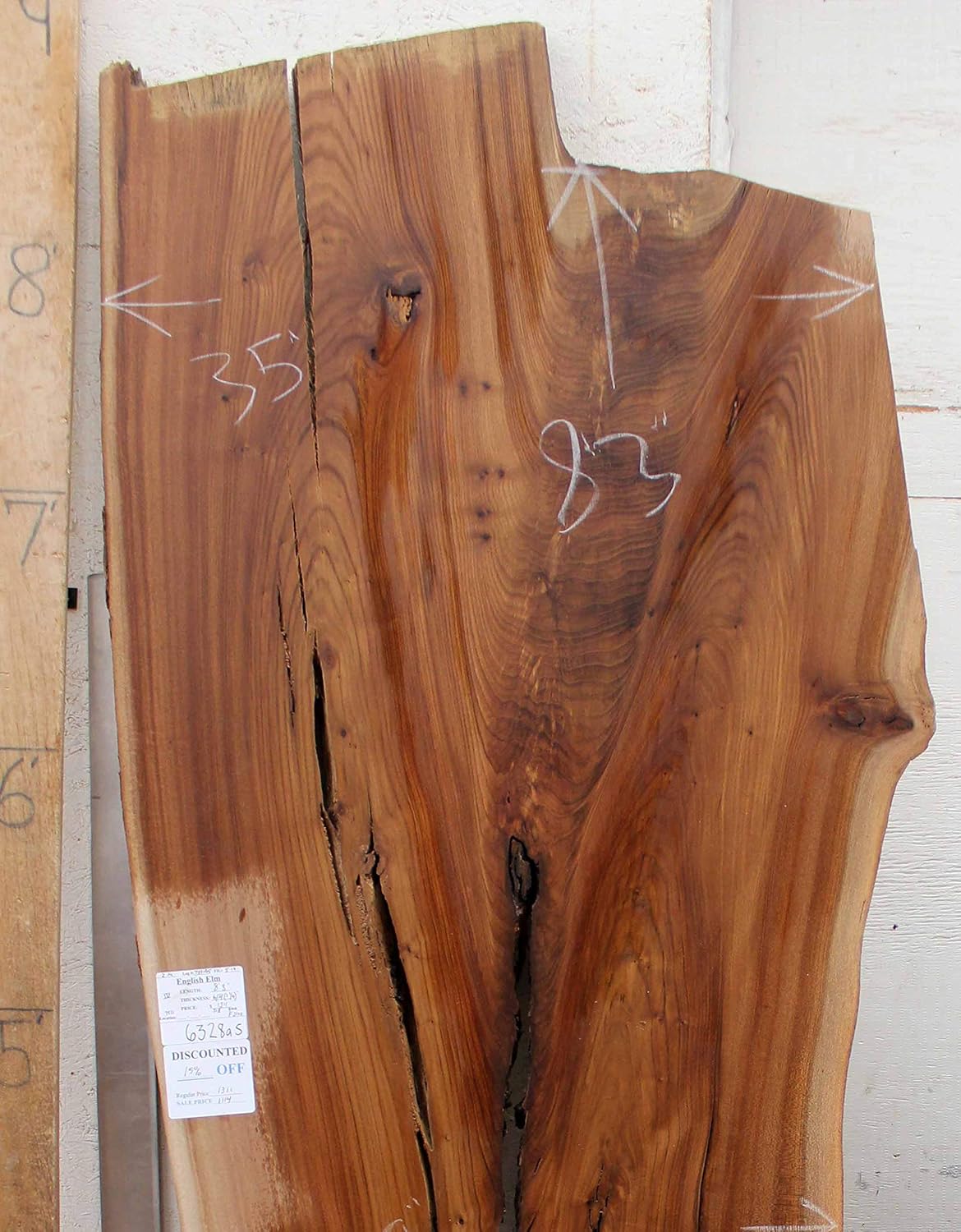Live Edge Slab Countertop Custom Rustic Wood Bartop English Elm