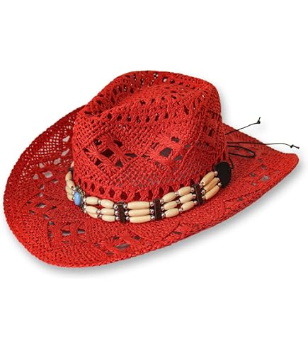 Straw Cowboy Hat with Holiday Trim - Red Berry Accents Custom Christmas Cowboy Hat, Santa Hat,red Cowboy Hat With  main image 2