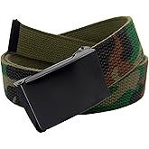 Build A Belt Boy's 1.25" Wide Black Flip Top Buckle with Canvas Web Belt
