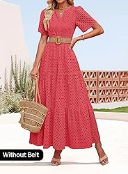 ZESICA Women's 2025 Summer Short Sleeve Maxi Dress