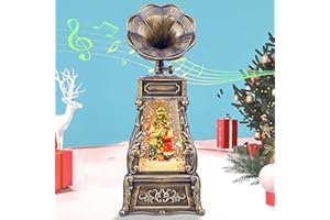 ZQQLITE Christmas Snow Globes Musical Snow Globe Water Lantern Swirling Glitter Phonograph with Christmas Tree Kids Snow Globe Lantern Lighted 6H Timer USB Battery Operated Snowglobe Home Christmas Decoration