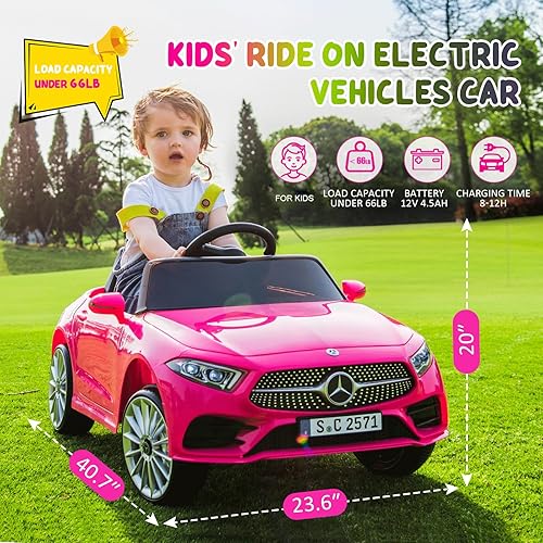 YKUNIR 12v Battery Kids Ride on Electric Vehicles Cars Power Wheel