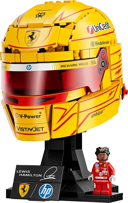 Editions Scuderia Ferrari HP Casque de Lewis Hamilton - Produit F1 - Maquette avec Minifigurine Collector - Décoration Intérieure - Cadeau pour Garçon dès 14 Ans et Adulte Fan d'Automobile 43022