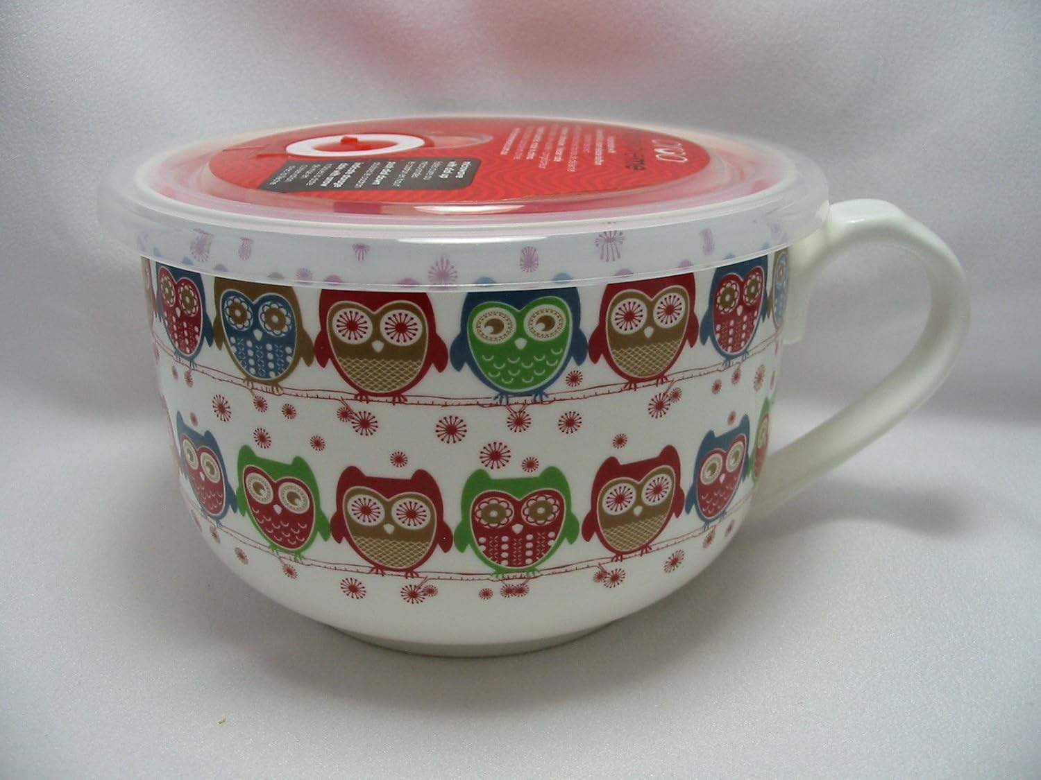Red Green Owls Ciroa Microwaveme Fine Porcelain Microwave