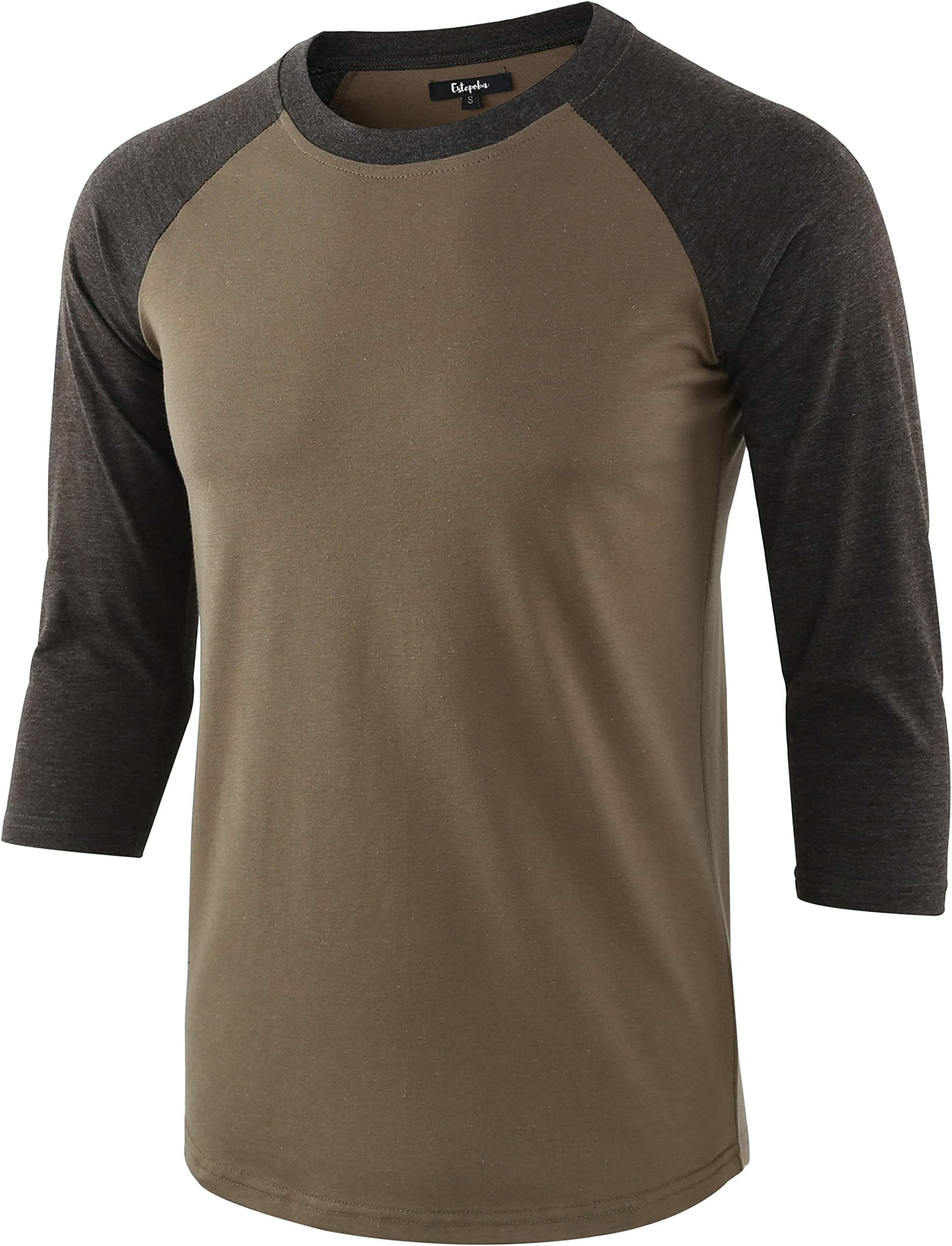 EstepobaMen's Slim Fit Short/Long Raglan Sleeve Active Workout Running Hiking Baseball Tee Shirts