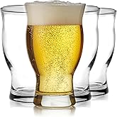 Libbey Craft Brews Nucleated Pint Beer Glasses, Dishwasher Safe Pint Glasses Set of 4 for Light Beers, Stouts, Laser Etching Nucleated Beer Glasses