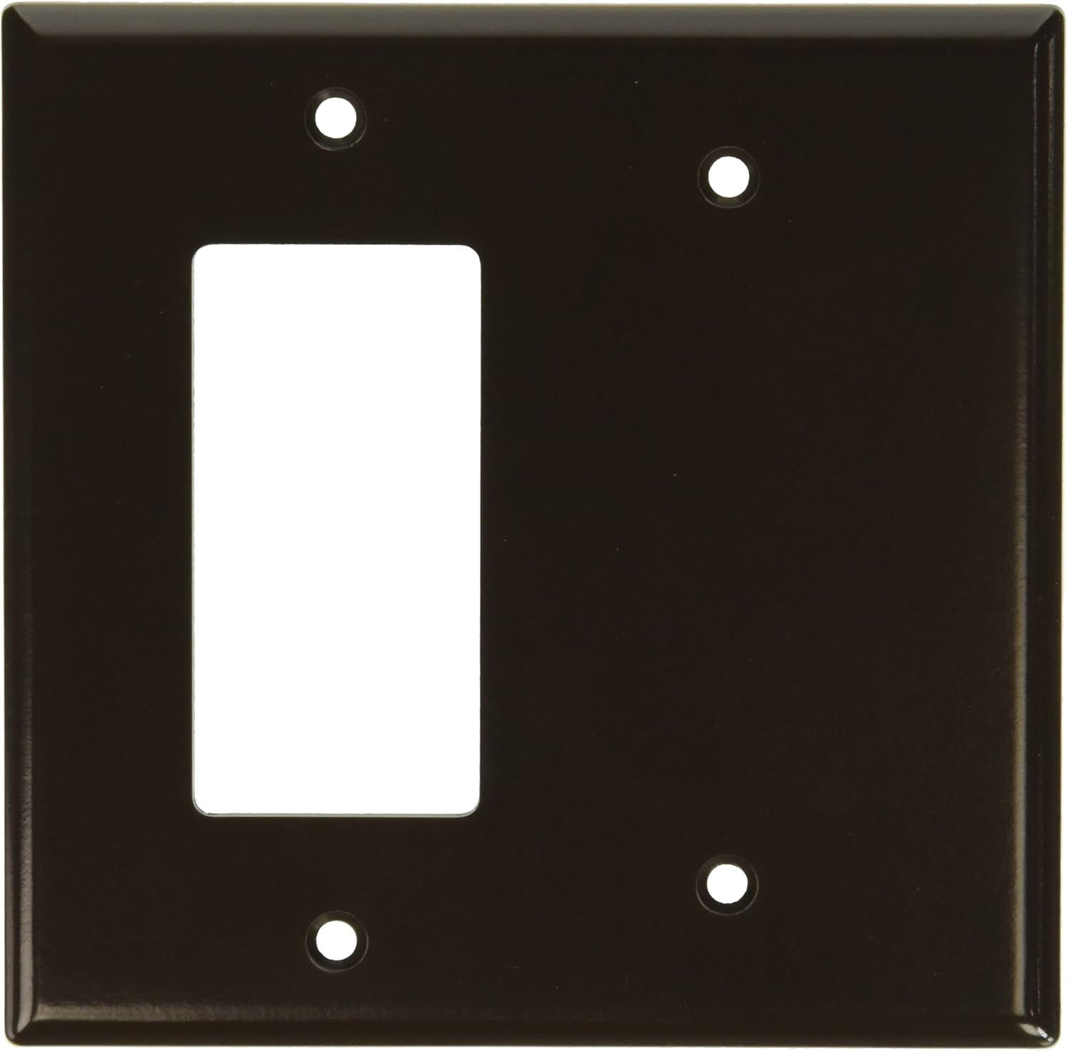 Leviton 80608-W 2-Gang 1-Blank 1-Decora/GFCI Device Combination Wallplate, Midway Size, Thermoset, White - Blank Wall Plates - 