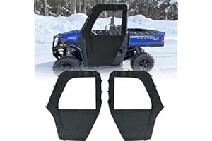 QYMOTO Midsize Ranger 570 Soft Door Set, Canvas Side Doors Fit for Polaris Ranger 400, 570, 800 Mid Pro-fit Roll Cage Bar with Heavy Duty Zipper Open Window, Stop Cold, Rain,Dust and Debris Outdoor