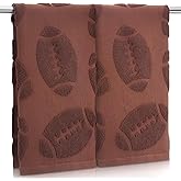 2 Pcs Football Hand Towels Cotton Absorbent Kitchen Towels Football Jacquard Weave Washcloths for Bathroom Decor Cleaning Cooking Hand Drying 14 x 29 Inch