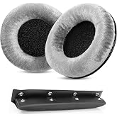 YunYiYi MMX300 DT770 Ear Pads for Beyerdynamic DT770 Pro/DT880/DT990 Pro | Replacement Headband Earpads,with Soft Velours Cushion,for DT880 Pro/HS200/HS400/DT 790/DT797-Silver Kit