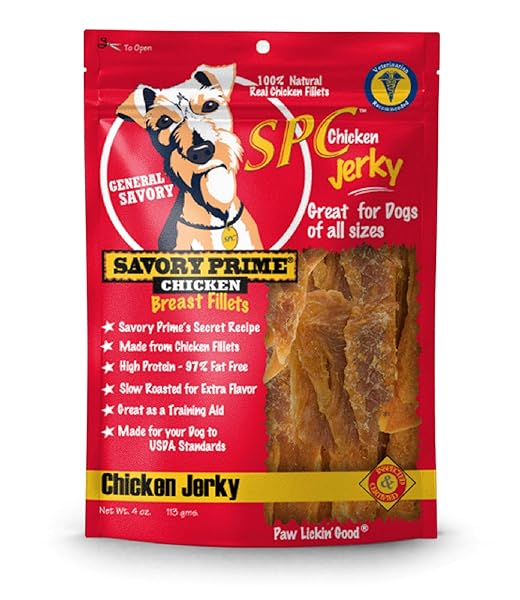 SAVORY PRIME CHICKEN JERKY TREAT, 4-OUNCE