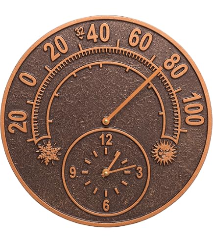 Amazon.com : Whitehall Products 1288 Solstice Thermometer Clock