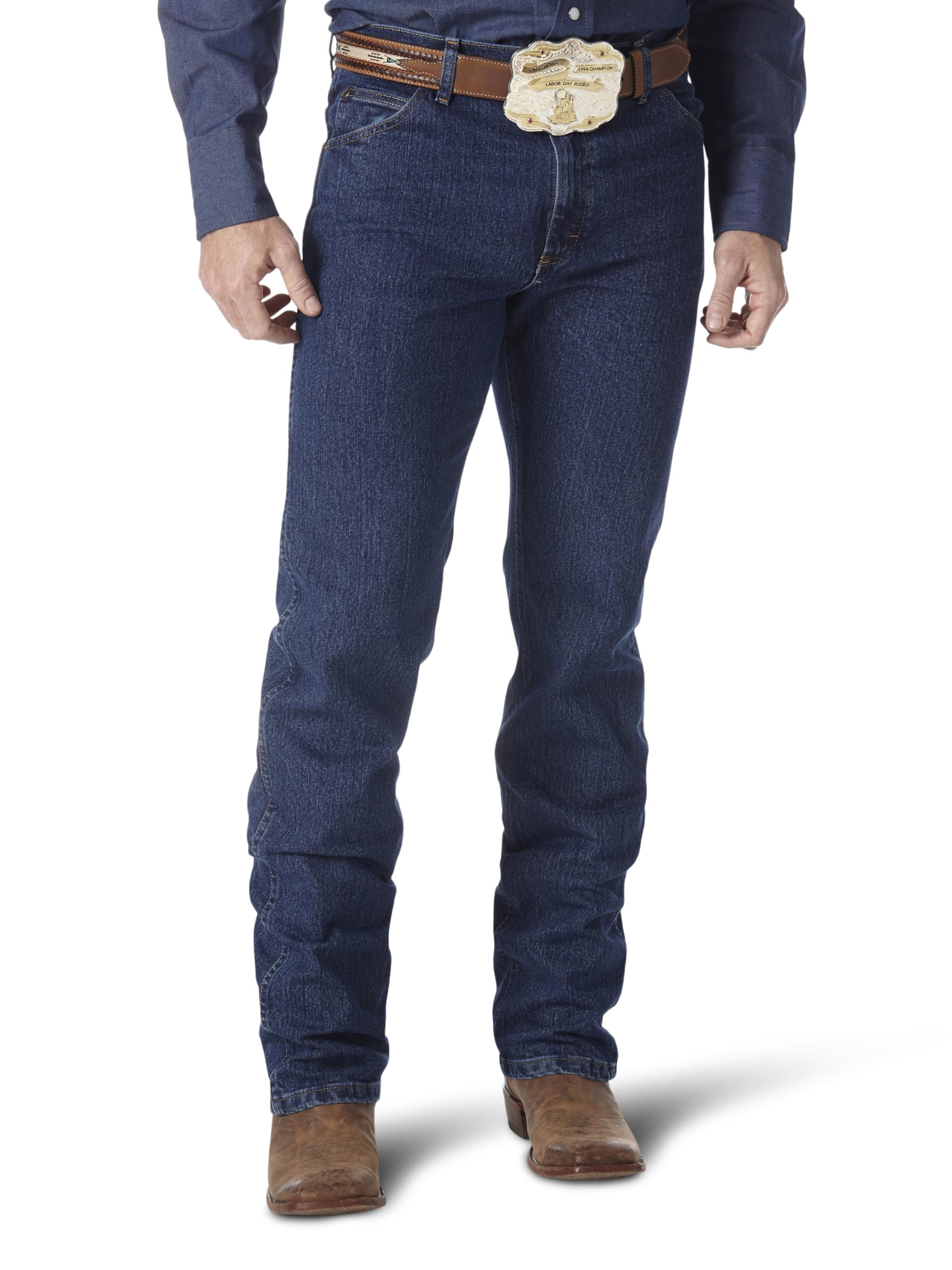 Photo 1 of Wrangler Men's Premium Performance Advanced Comfort Cowboy Cut Reg Jean, Mid Stone, 38W x 36L