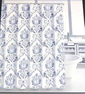 Tahari Fabric Shower Curtain Lace Cotton Blend Grey White