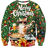 RAISEVERN Ugly Christmas Sweatshirts for Men Women Funny Pullover Sweaters for Xmas Holiday