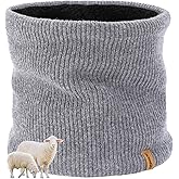 ACUSHLA Merino Wool Neck Gaiter for Men & Women - Fleece Lined Heavyweight Warm Knitted Scarf Neck Warmer Ski Face Mask