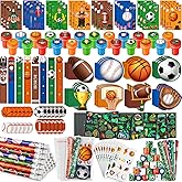 BenLouis 120Pcs Sports Party Favors Football Basketball Soccer Baseball Pencils Stickers School Stationery Bulk for Kids Sports Party Team Gift Fillers School Classroom games Rewards Supplies