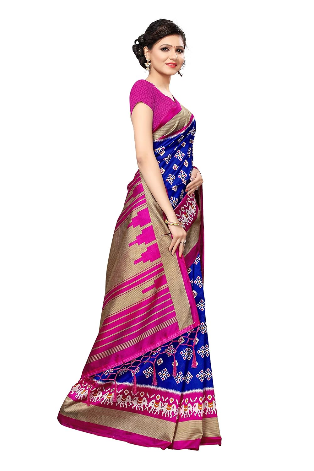 anni designer women's silk saree with blouse piece