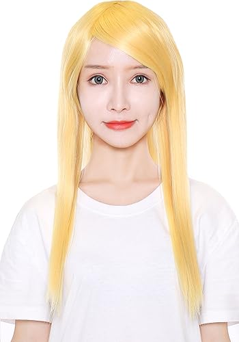 Amazon Co Jp 富士達 日本メーカー製 ウィッグ コスプレ フルウィッグ ロング ウイッグ ストレート イエロー 金髪 自然 さらさら 耐熱 かつら ウイッグ セミロング ネット 付き Lml60 87 ホビー
