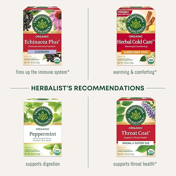 TRADITIONAL MEDICINALS TEA, ORGANIC BREATHE EASY, PROMOTES RESPIRATORY HEALTH, 16 TEA BAGS
