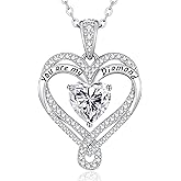 Moissanite Heart Pendant Necklace for Women,D Color VVS1 Lab-Created Moissanite Jewelry,925 Sterling Silver Gold Plating,Wedding,Anniversary Birthday,Gifts for Wife Her Mom Girlfriend