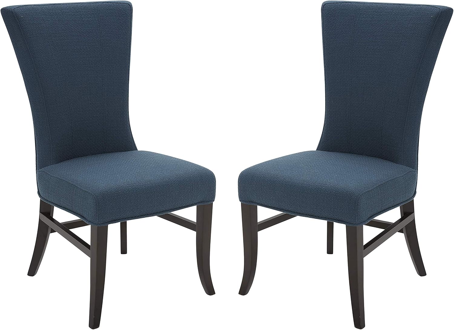 Amazon Brand – Stone & Beam Reinhart Classic Upholstered Dining Chair, 39"H, Set of 2, Cadet Blue
