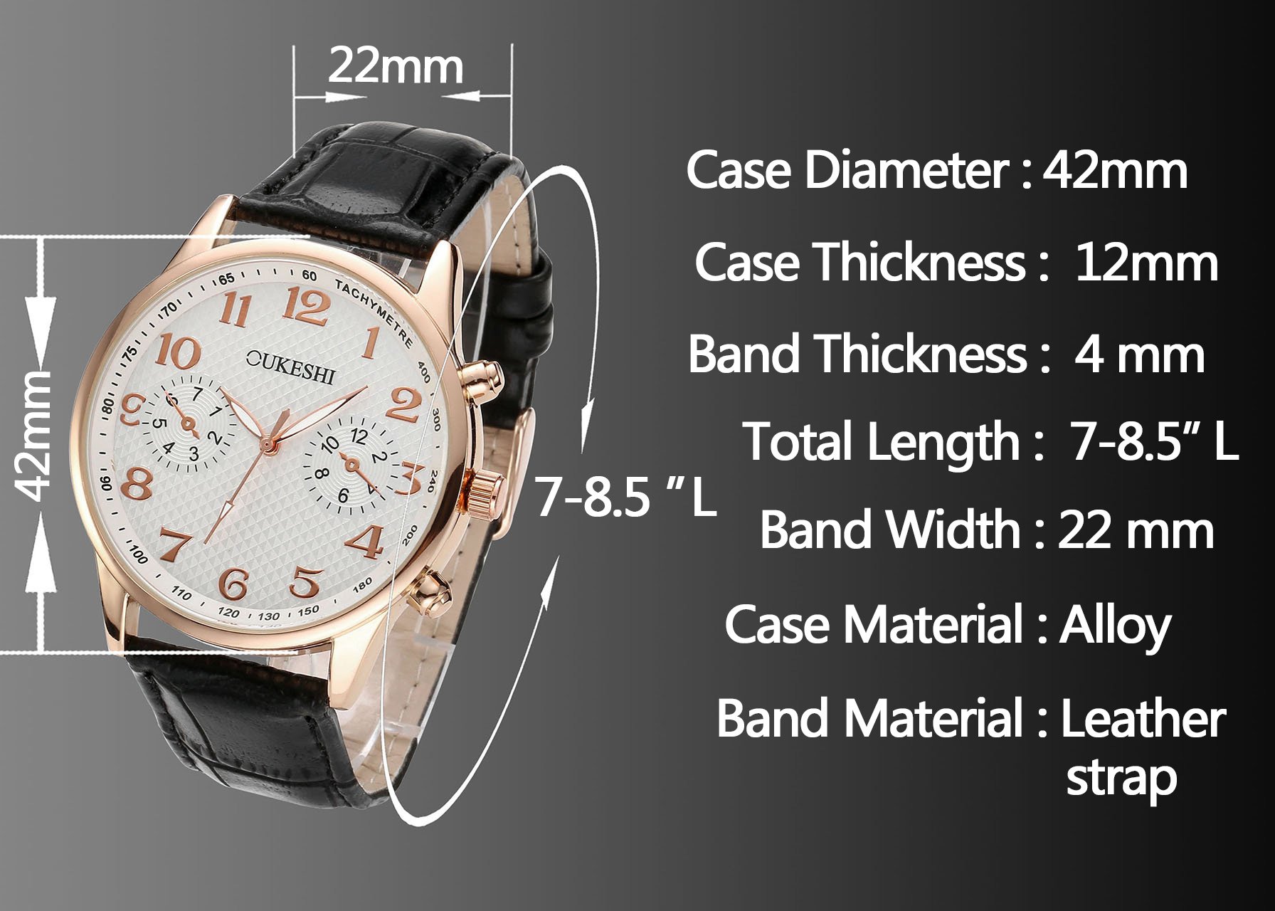 JSDDE Montre Homme Montre Deux Cardan Montre Vintage Montre Grand Cardan Bracelet en PU Quartz Analogue