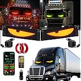 Sachie 2PC 5800 Lux High-Brightness Devil Eyes LED Light Strips for Cars/Trucks/SUVs - 23.6"x4.73" Customizable Windshield Decoration with App Control, IP68 Waterproof, USB-Powered
