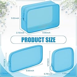 Weewooday 4 Pcs Mesh Makeup Bag Mesh Cosmetic Bag