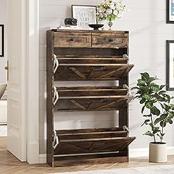 Halitaa Shoe Cabinet with 3 Flip Drawers & 2