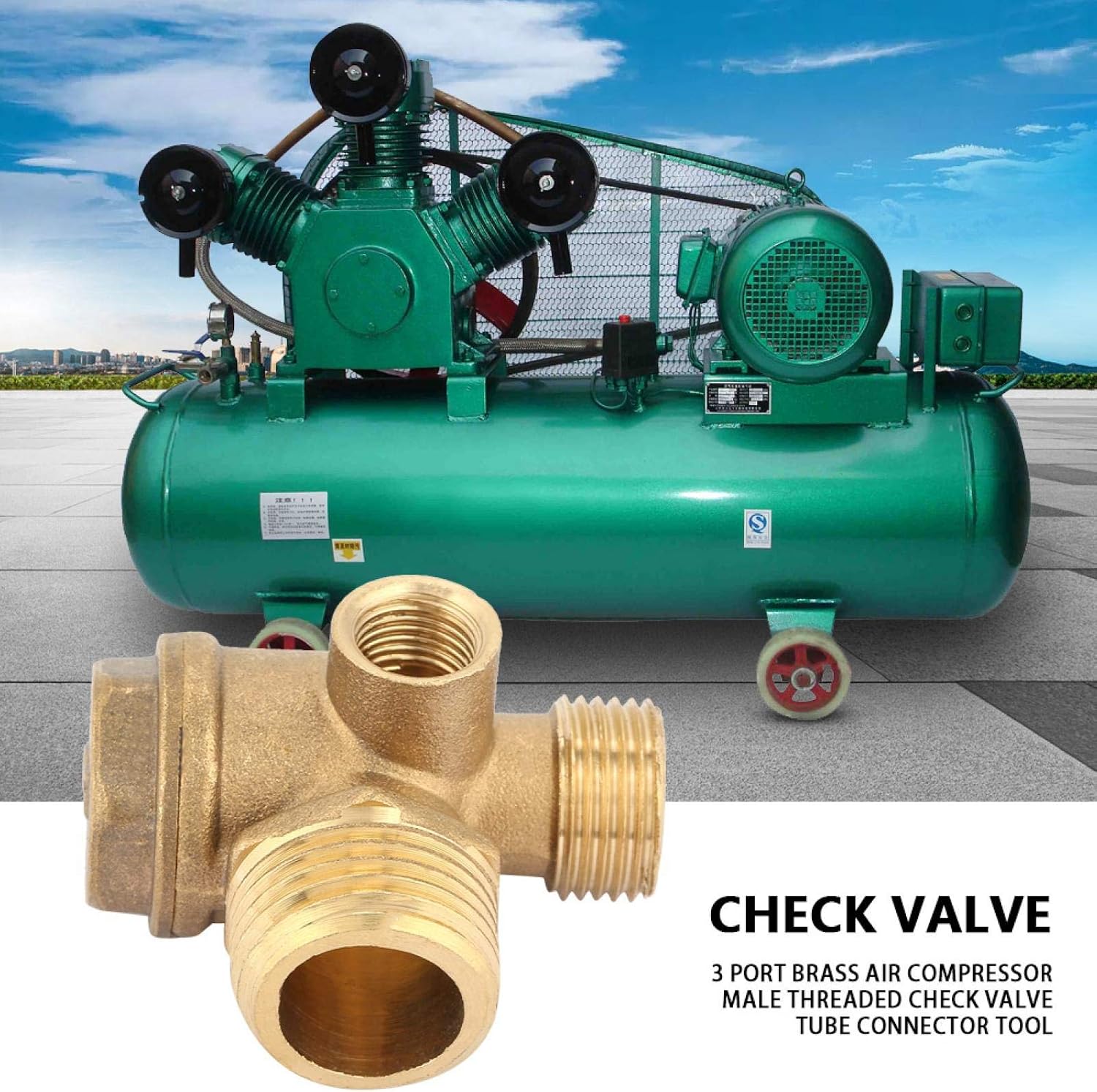 KUIDAMOS 3 Port Brass Air Compressor Male Threaded Check Valve,Air Compressor Check Valve,for Tube Connecting, Air Pressure Tank And Compressor Piston Pump - Image 3