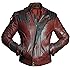 Mens Guardians Distressed Red Maroon Leather Jacket