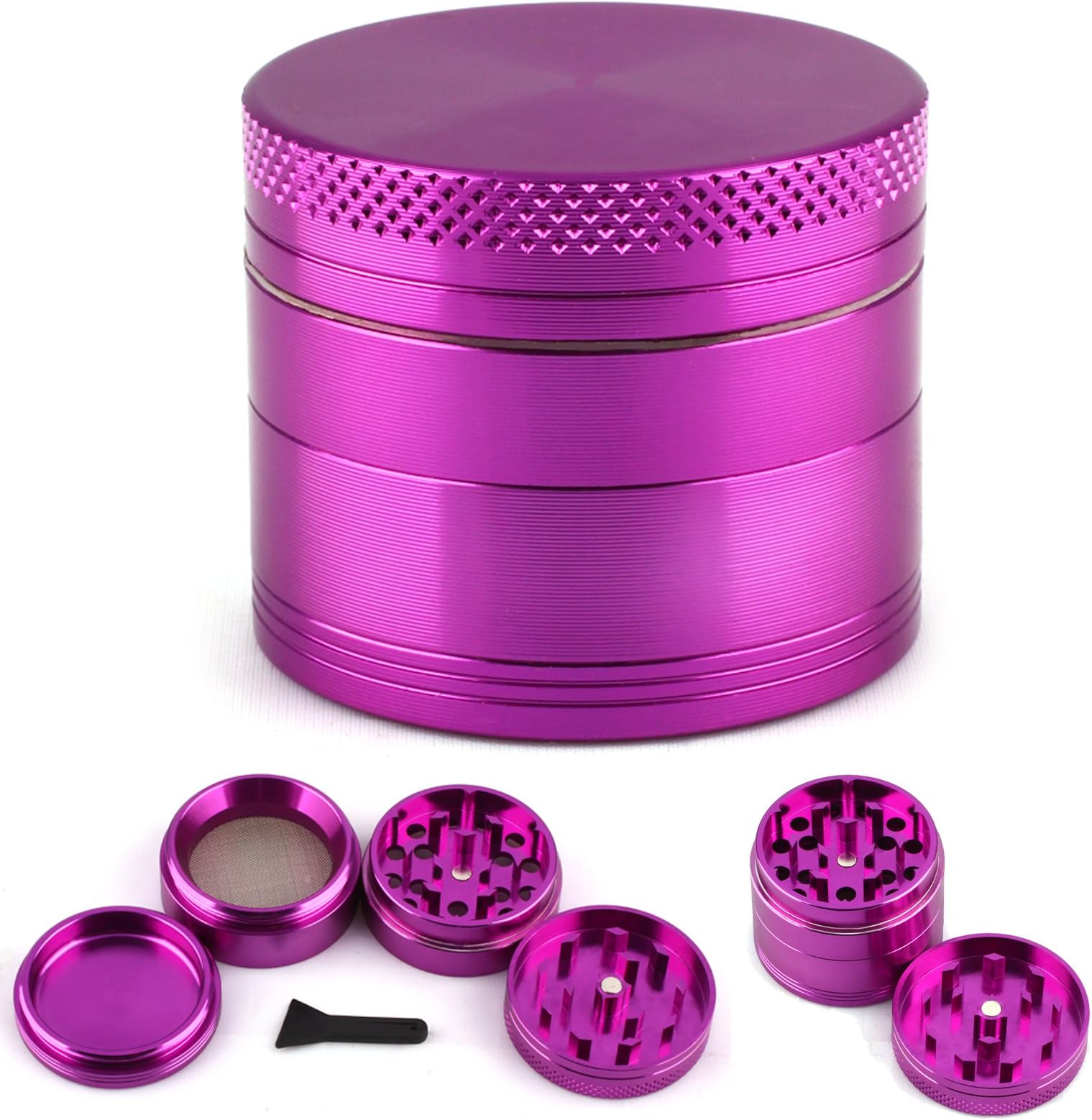 CellDeal Herb Grinder Mill Metal Aluminium Teeth Compact 40mm 4 Part Purple