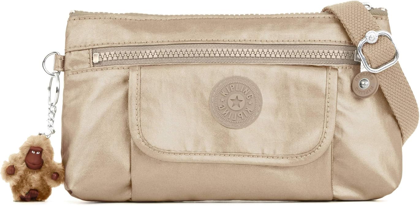 Kipling Alwyn Metallic Crossbody Bag Toasty Gold Handbags